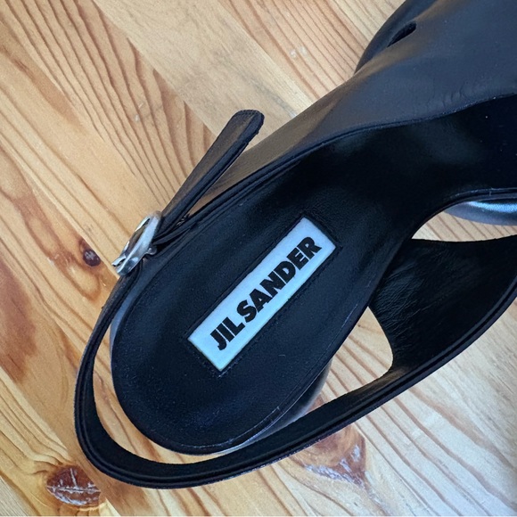 Jil Sander Puffy Leather Block Heels Sandals - Picture 4 of 5